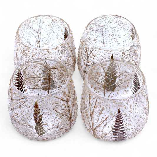 Natural Floral Glass - Straight Candle Holder - Pino - (10x9cm)