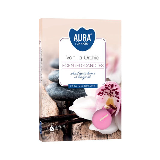 Set of 6 Scented Tealights - Vanilla & Orchid