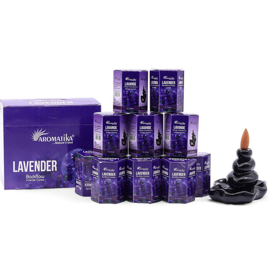 Pack of 10 Masala Backflow Incense - Lavender