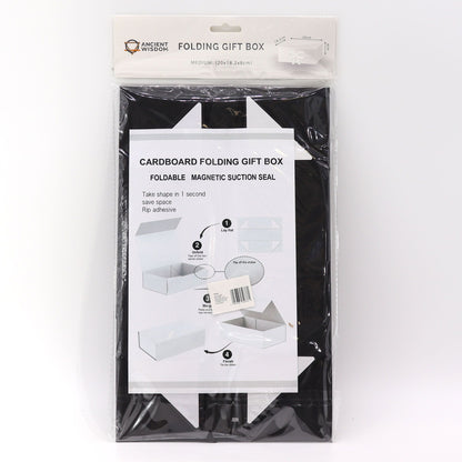 Flat Pack Gift Box - Medium Square (20x18.2x8cm) - Black