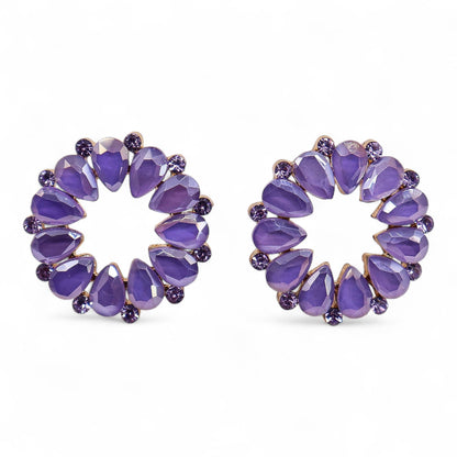 Lavender - Vintage Glass - Loop - Earrings