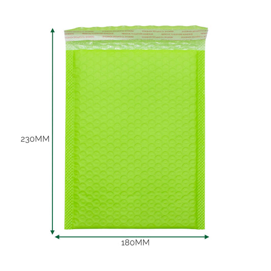 Green Poly Bubble Envelope (180x230+40mm)