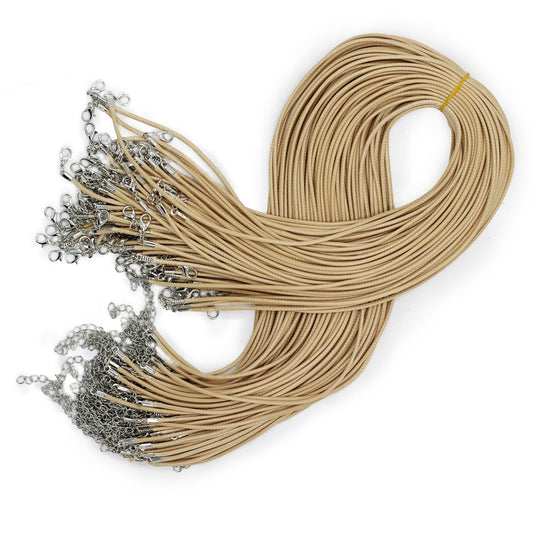 Waxed Pendant Cord -  2mm x 55cm - Tan 117