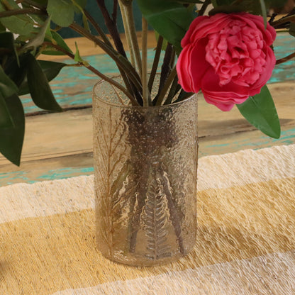 Natural Floral Glass - Tall Vase Candle Holder - Pino - (19x11cm)
