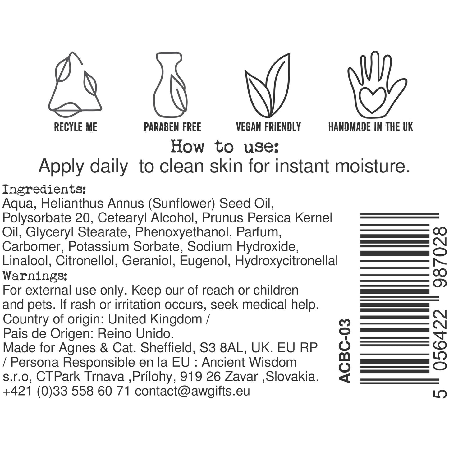 Agnes + Cat Hand & Body Cream - Japanese Bloom