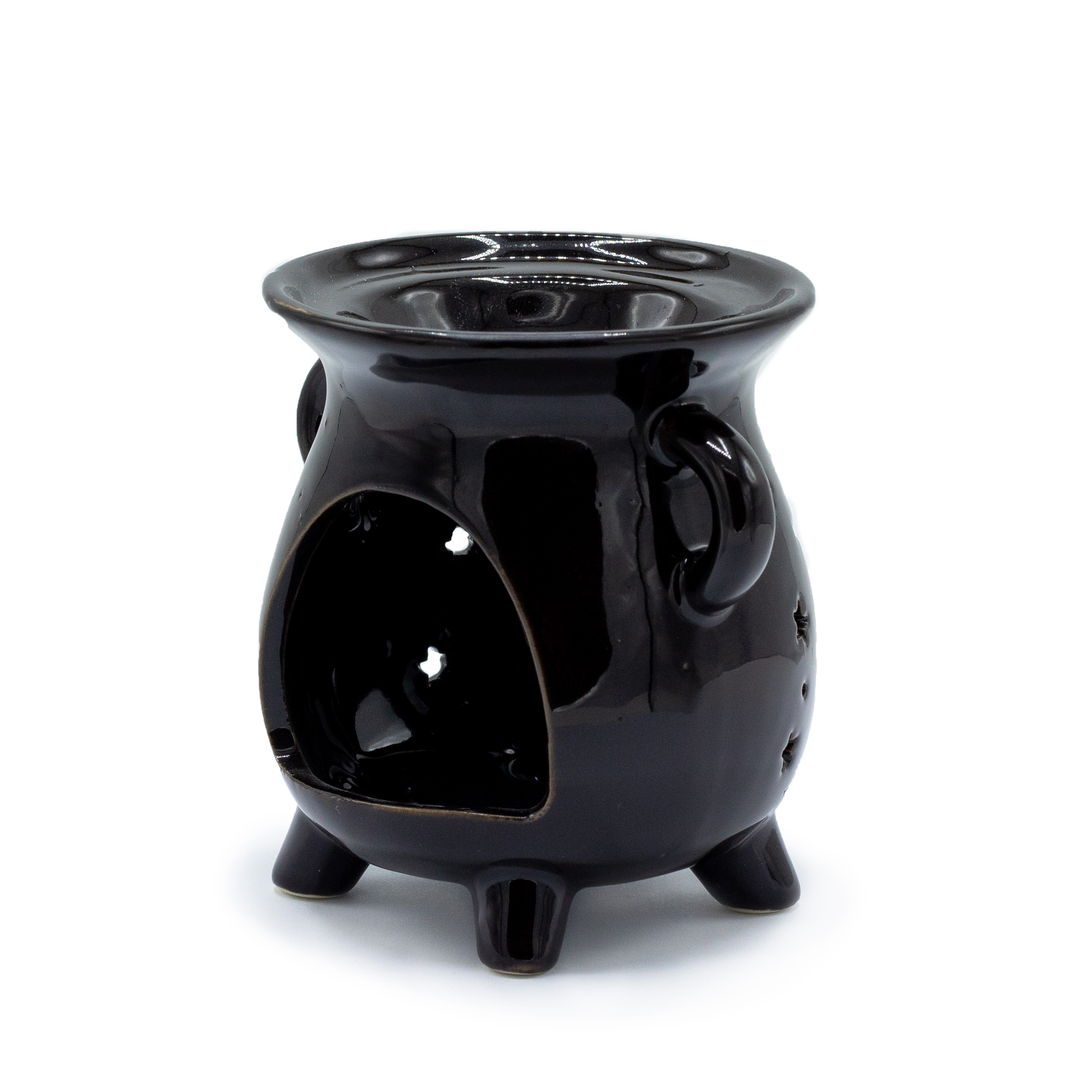 Cauldron Oil Burner – Moon Phase – Black