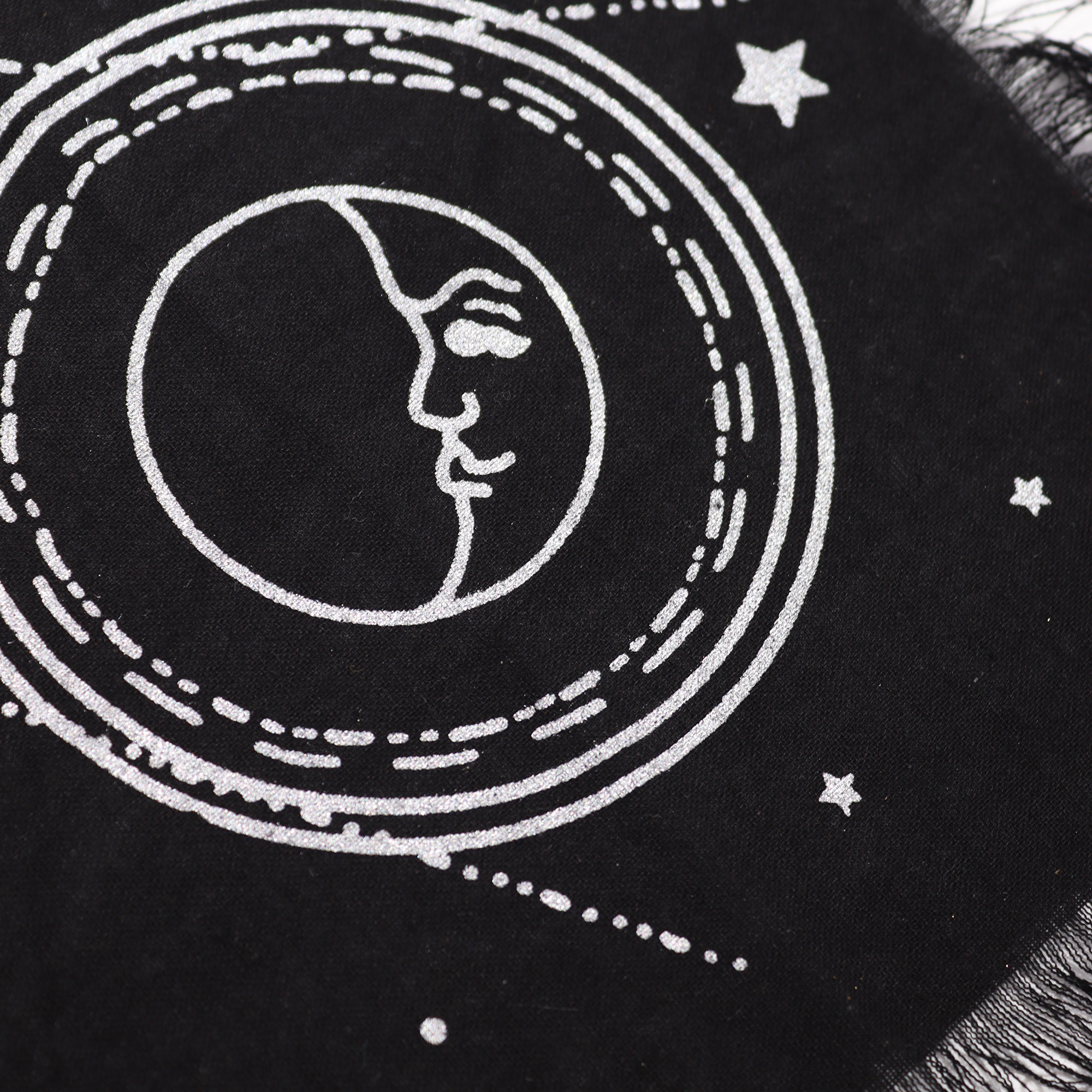 Esoteric Fringed Altar Cloth – Moon & Sun Chart
